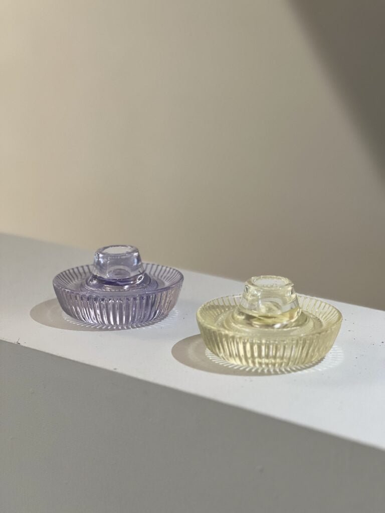 PortaVelas de Cristal sombrerito 2 colores b