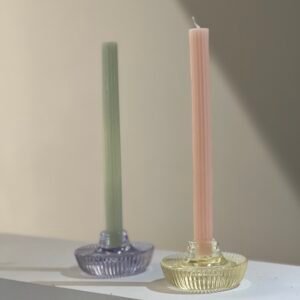 PortaVela de Cristal sombrerito 2 colores - velas de cera de soja artesanales