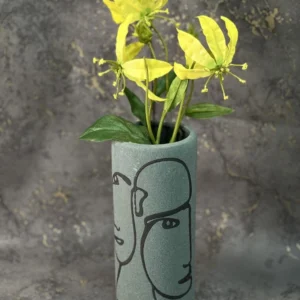 Jarron de ceramica Grande Verde con flor