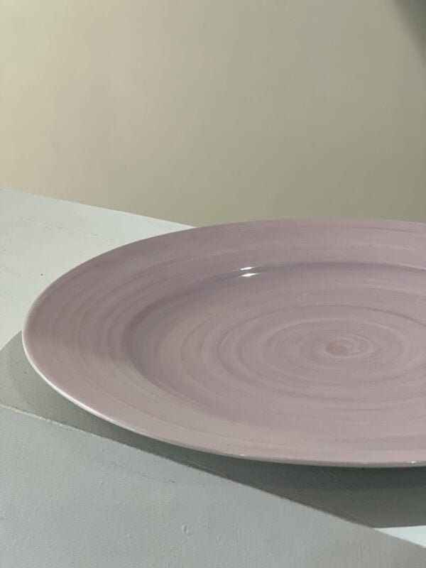 Plato llano de Ceramica Rosa Algodon