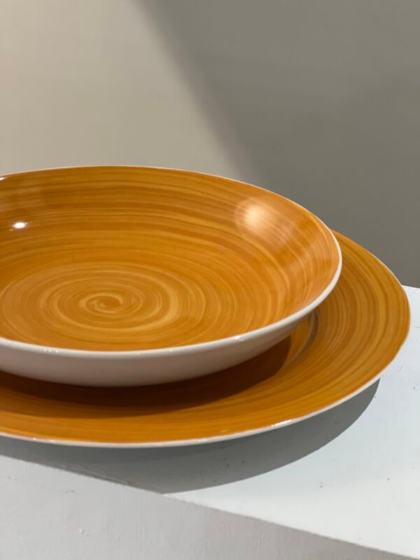 Platos de Ceramica Hondo Naranja