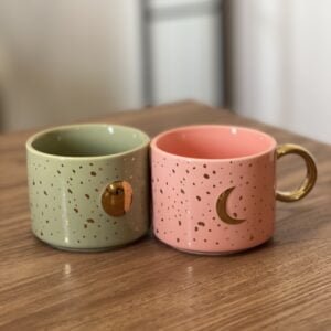 Pack de 2 tazas de porcelana 40cl Moon&Sun